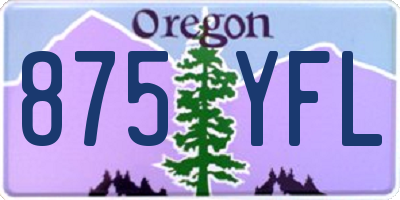 OR license plate 875YFL