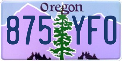 OR license plate 875YFO
