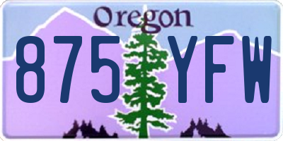 OR license plate 875YFW