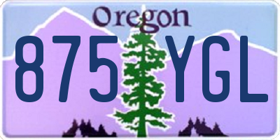OR license plate 875YGL