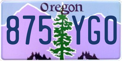 OR license plate 875YGO