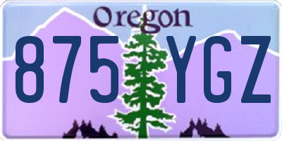 OR license plate 875YGZ