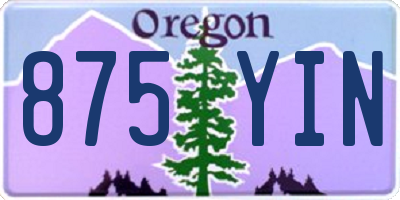 OR license plate 875YIN