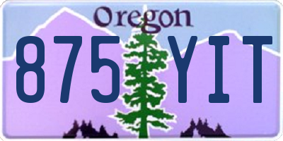 OR license plate 875YIT