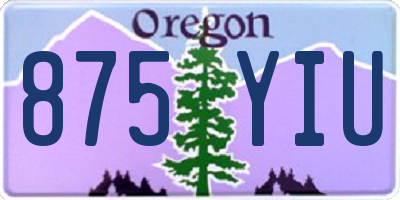 OR license plate 875YIU