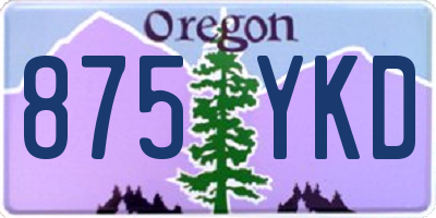 OR license plate 875YKD