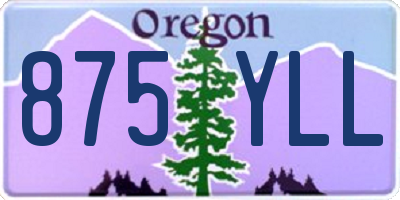 OR license plate 875YLL