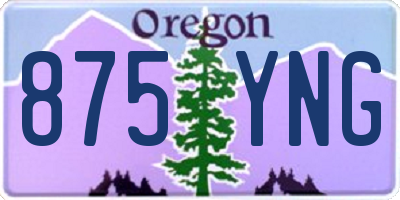 OR license plate 875YNG