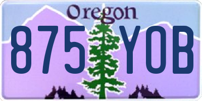 OR license plate 875YOB