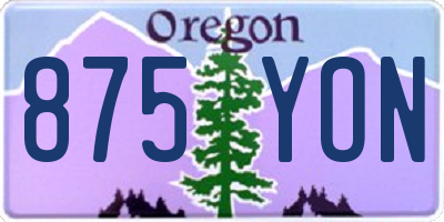 OR license plate 875YON