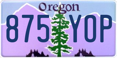 OR license plate 875YOP