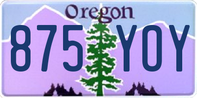 OR license plate 875YOY