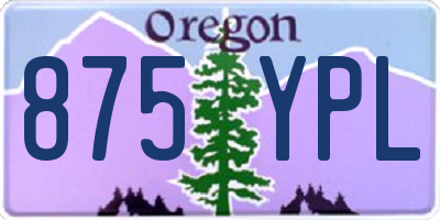 OR license plate 875YPL
