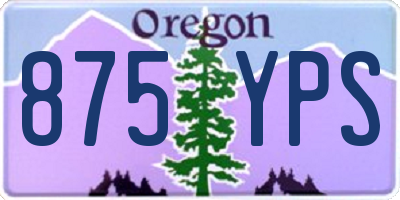 OR license plate 875YPS