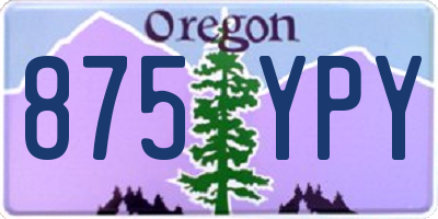 OR license plate 875YPY
