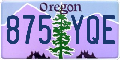 OR license plate 875YQE