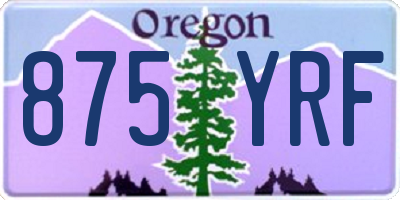OR license plate 875YRF