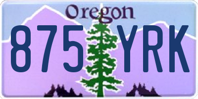 OR license plate 875YRK
