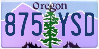 OR license plate 875YSD