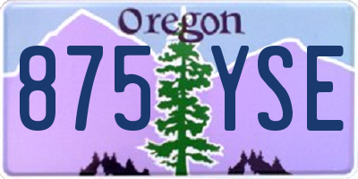 OR license plate 875YSE