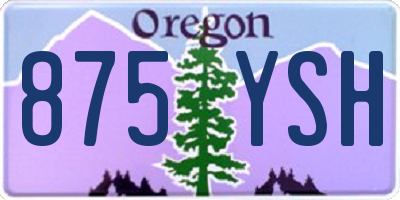 OR license plate 875YSH