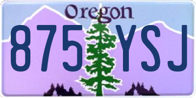 OR license plate 875YSJ