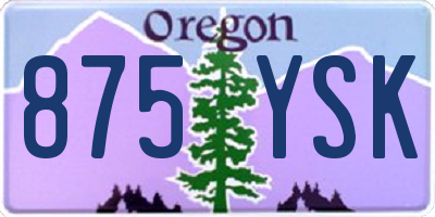 OR license plate 875YSK