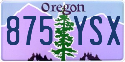 OR license plate 875YSX