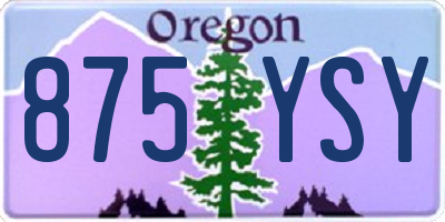 OR license plate 875YSY