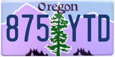 OR license plate 875YTD