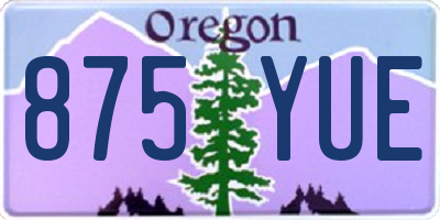 OR license plate 875YUE