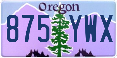 OR license plate 875YWX