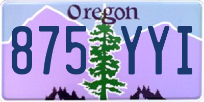 OR license plate 875YYI
