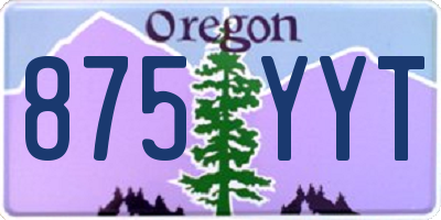 OR license plate 875YYT