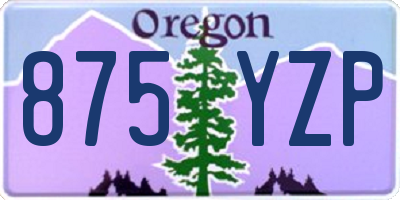 OR license plate 875YZP