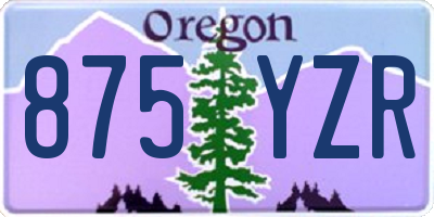 OR license plate 875YZR
