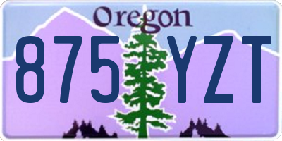 OR license plate 875YZT