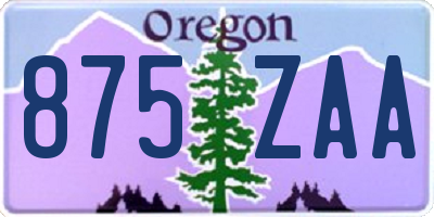 OR license plate 875ZAA