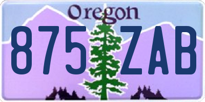 OR license plate 875ZAB