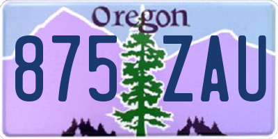 OR license plate 875ZAU