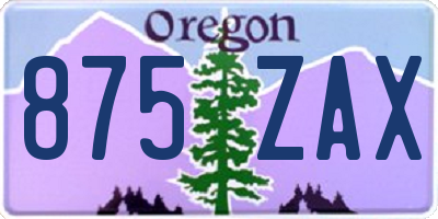 OR license plate 875ZAX