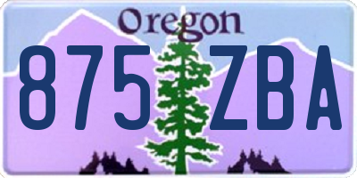 OR license plate 875ZBA
