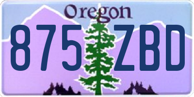 OR license plate 875ZBD