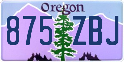 OR license plate 875ZBJ