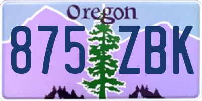 OR license plate 875ZBK