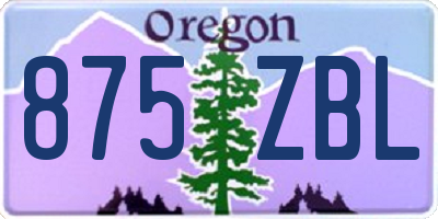 OR license plate 875ZBL