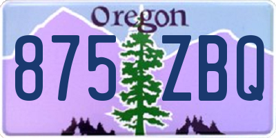 OR license plate 875ZBQ