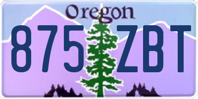 OR license plate 875ZBT