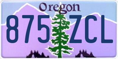 OR license plate 875ZCL