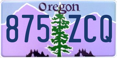 OR license plate 875ZCQ